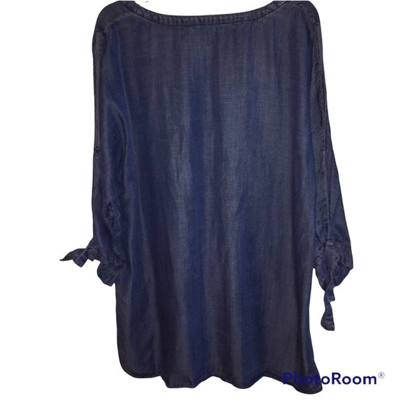 Soft Surroundings Chambray Cold Shoulder Tunic M - Picture 3 of 6